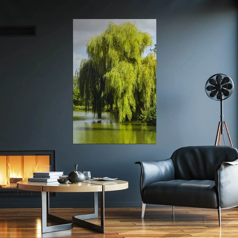 Poster 40x60cm im Hochformat, Die Weide Flüsse & Seen