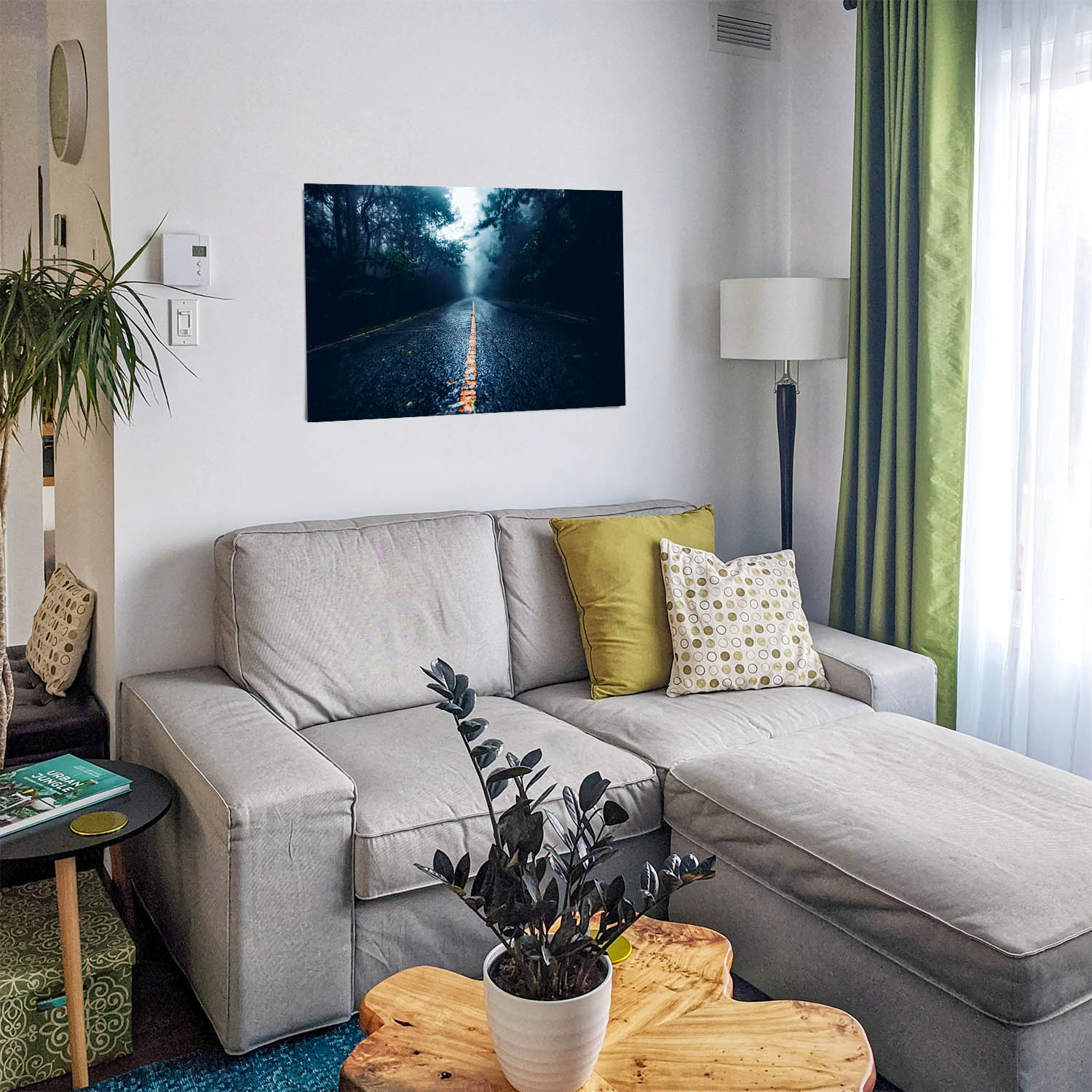 Poster 50x50cm Straßenperspektive Wald & Bäume