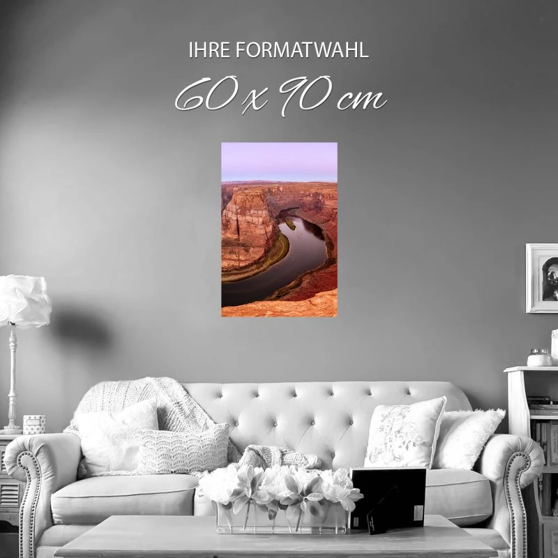 Poster 60x90cm im Hochformat, Horseshoe Bend Arizona USA Flüsse & Seen