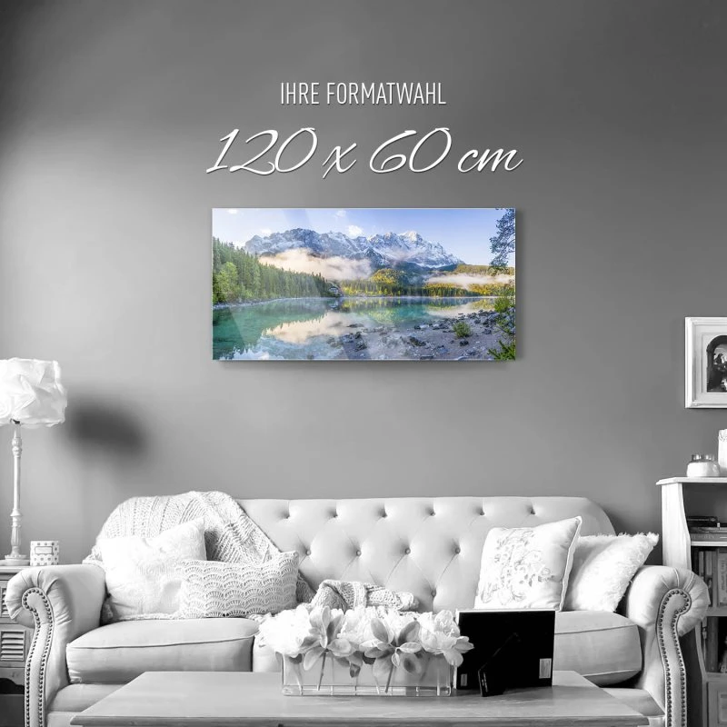 Berge & Gebirge Eibsee mit Zuspitze Alpen als Acrylglas Bild 120x60cm