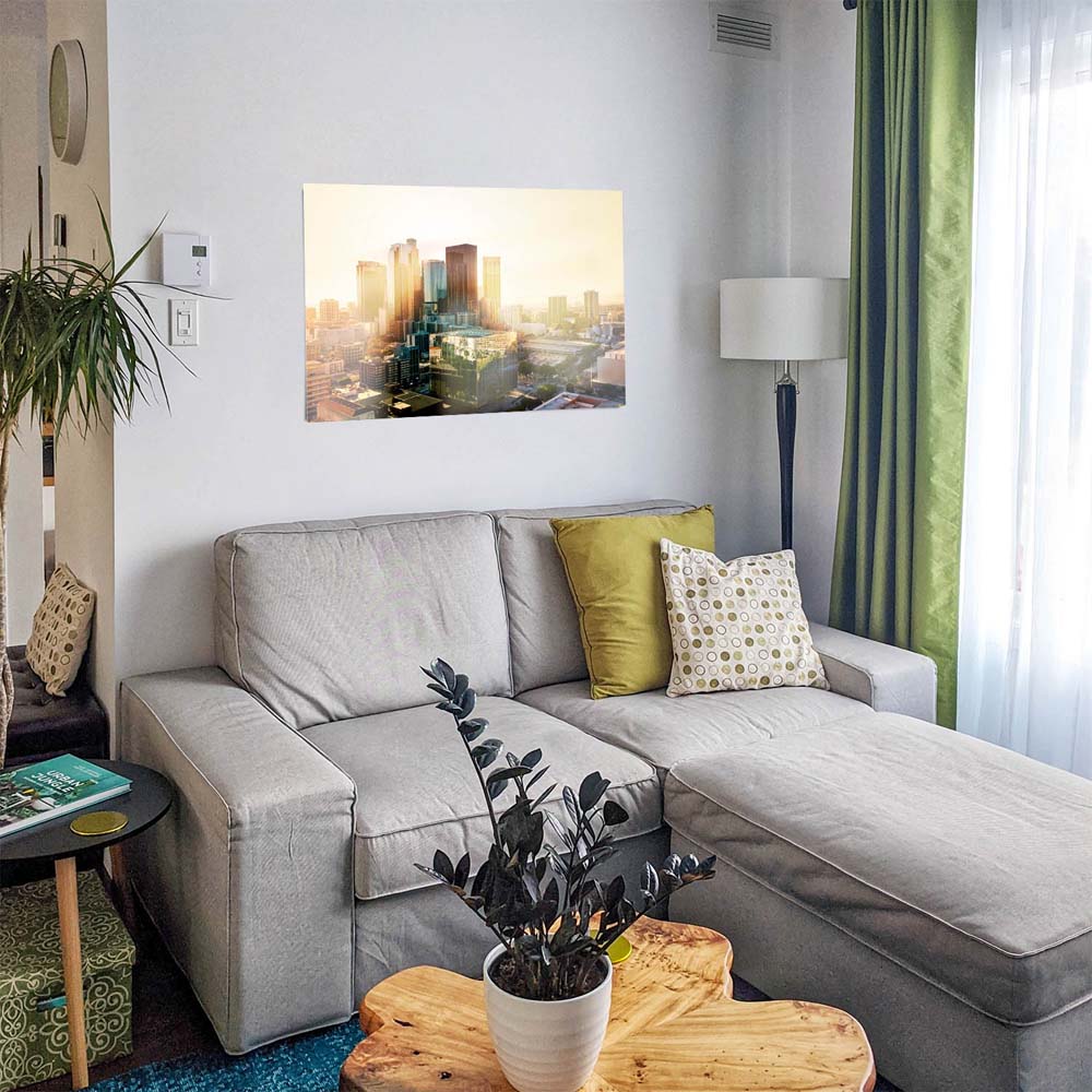 WandPoster Skyline Los Angeles Sunset, 80x80cm