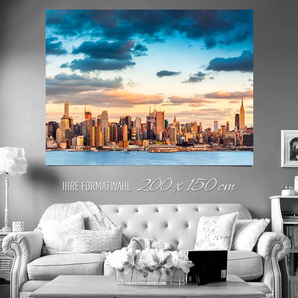 XXL Poster 200x150cm Skyline Panorama von New York