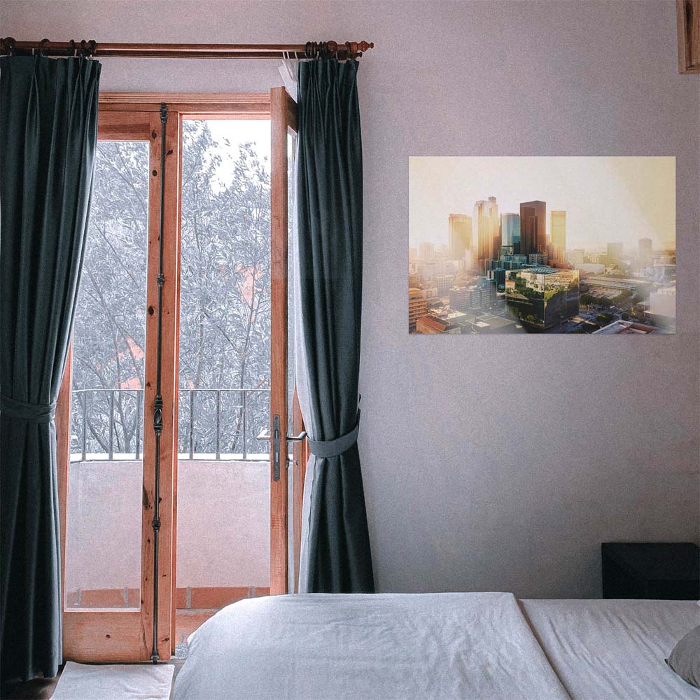 WandPoster Skyline Los Angeles Sunset, 80x80cm