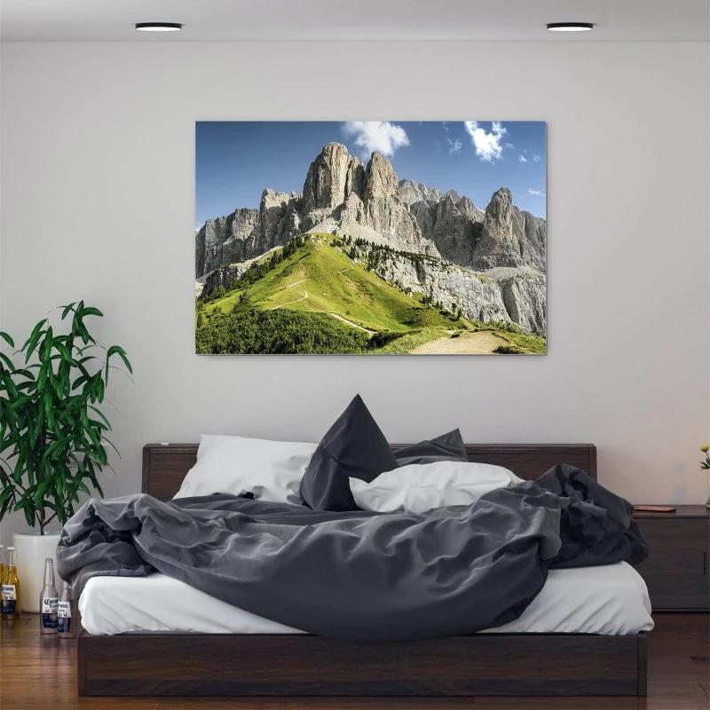 200x150cm großes Alu-Dibond Bild, Berge & Gebirge Dolomiten Panorama