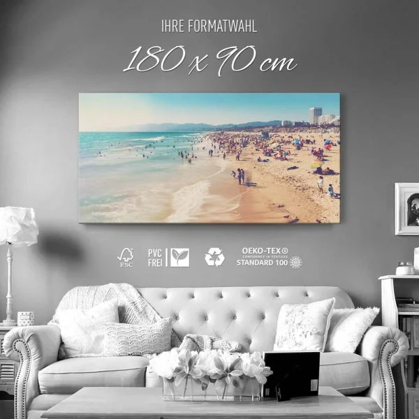 Strand & Meer Santa Monica Beach Los Angeles als Keilrahmenbild 180x90cm