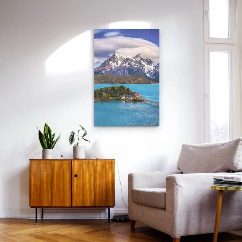 Berge & Gebirge Lake Pehoe Patagonien Poster XXL 100x150cm im Hochformat