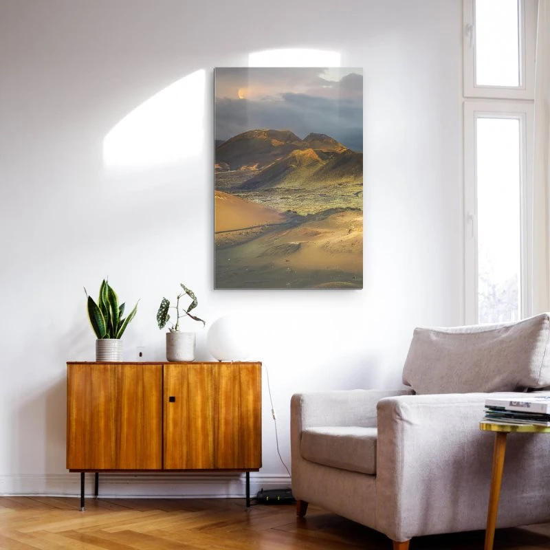 XXL Berge & Gebirge Alu-Dibond Bild im Hochformat 100x150cm, Motiv Lanzarote Spanien