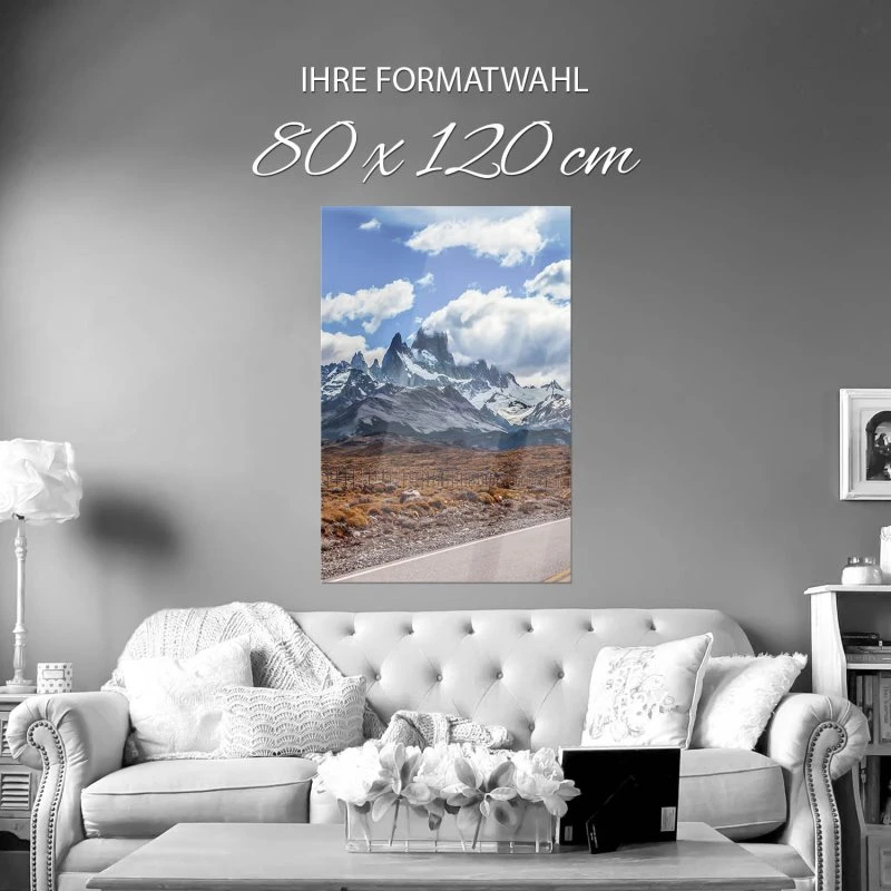 80x120cm großes WandPoster Hochformat, Berge & Gebirge Fitz Roy