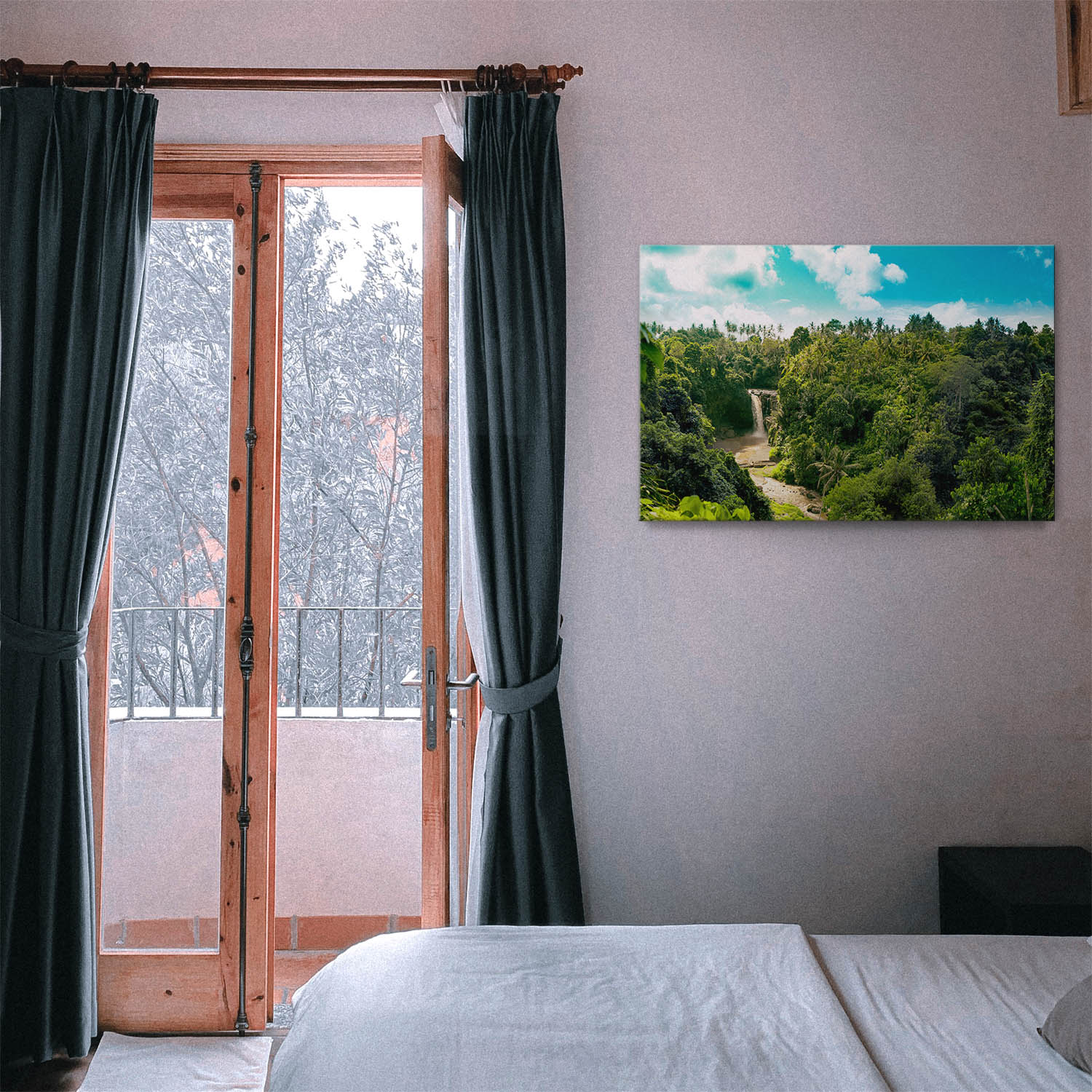 Leinwandbild 120x60cm Dschungel, Wasserfallpanorama