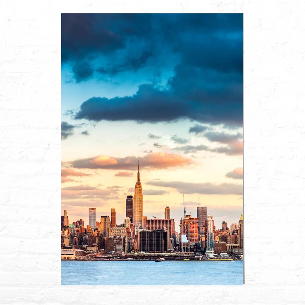 Skyline Panorama von New York Poster XXL 100x150cm im Hochformat