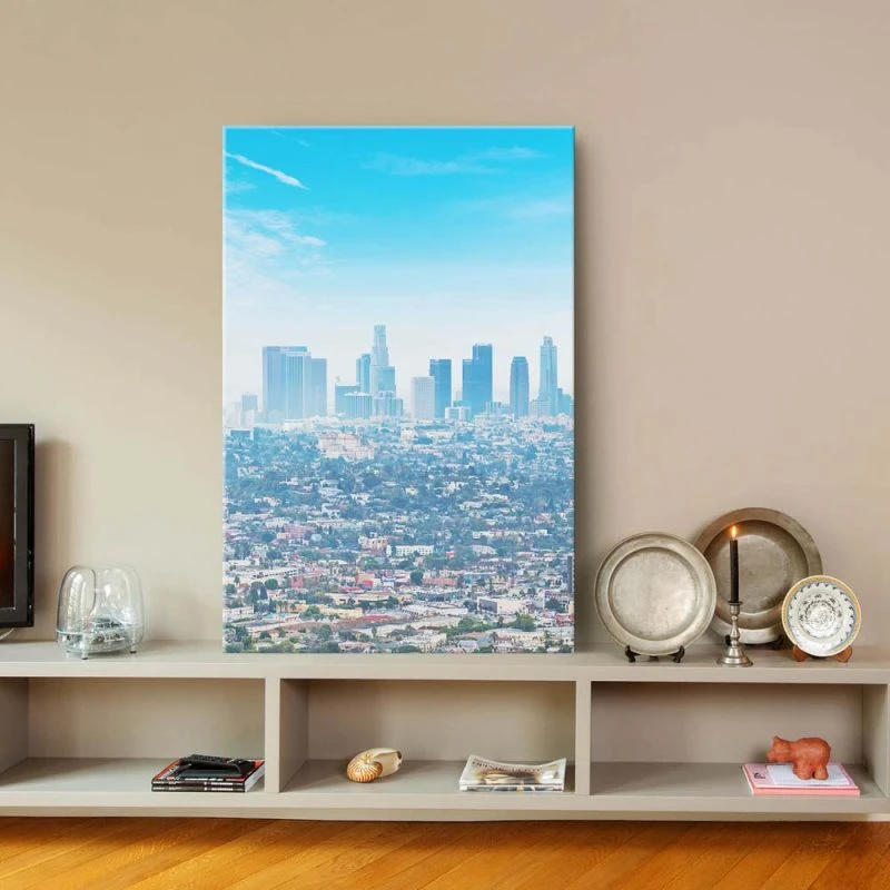 Keilrahmenbild Hochformat, Skyline, Los Angeles Panorama 60x90cm groß