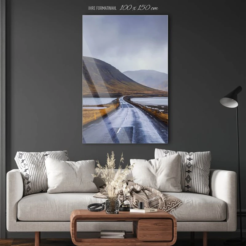 Berge & Gebirge im XXL Hochformat, Halbinsel Snæfellsnes Island als Acrylglasbild 100x150cm