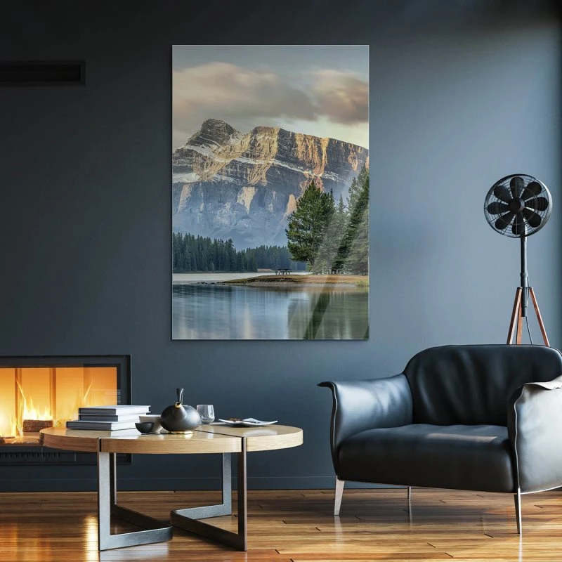 Berge & Gebirge im Hochformat, Kanada Mount Rundle als Acrylglas Bild 60x90cm