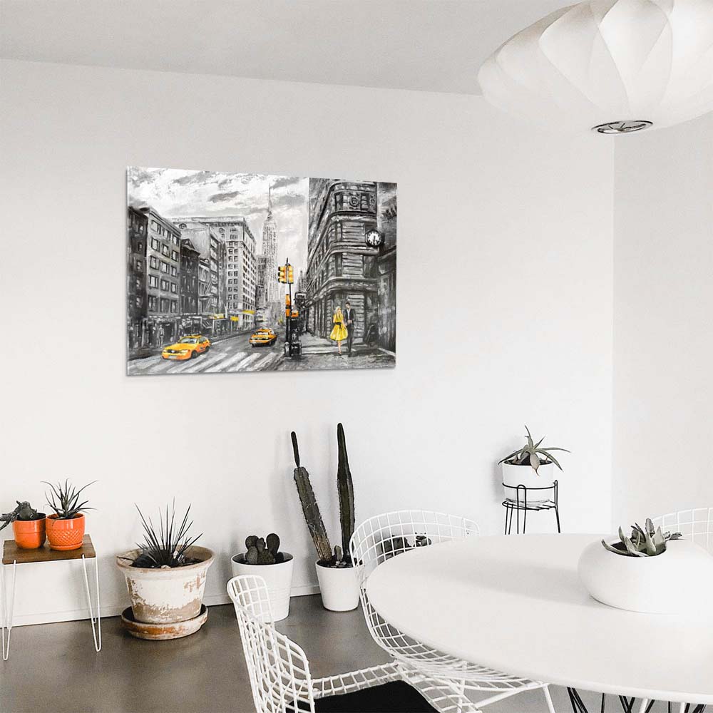 Panorama Acrylglasbild 180x90cm Skyline New York wie gemalt