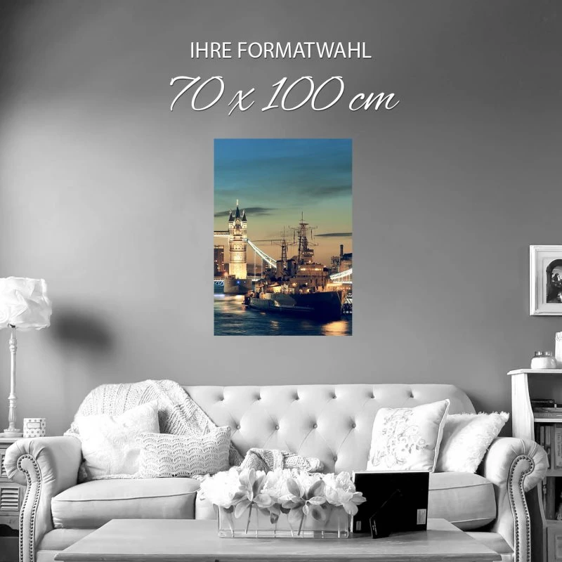 Poster London Themse Tower Bridge Flüsse & Seen, 70x100cm groß