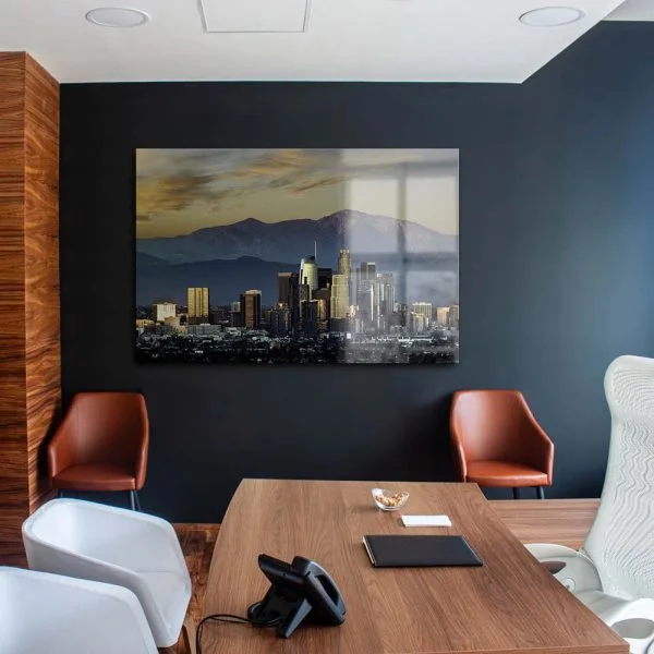 Skyline Los Angeles by night als Acrylglas Bild 120x60cm