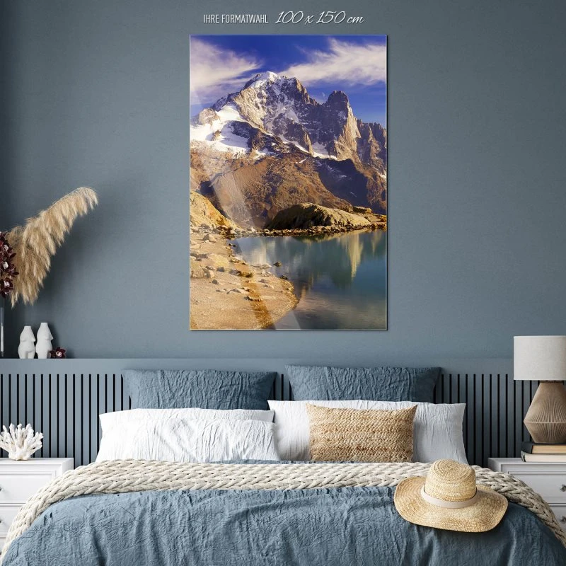 Berge & Gebirge im Hochformat, 100x150cm Crystal Lakes Franz. Alpen als XXL Acrylglasverbund Bild
