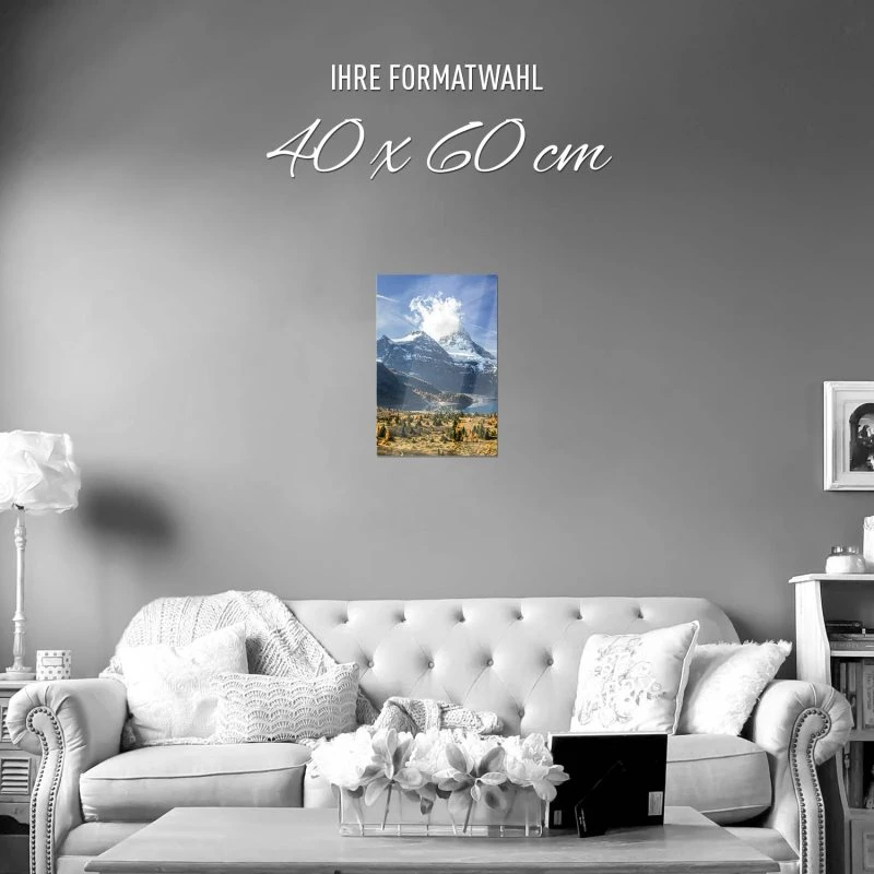Poster 40x60cm im Hochformat, Mount and Lake Magog Kanada Berge & Gebirge