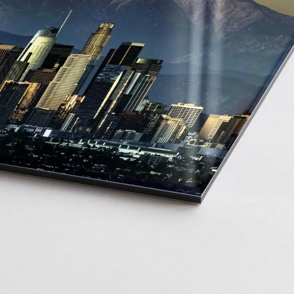Skyline Los Angeles by night als Acrylglasverbund Bild 100x75cm