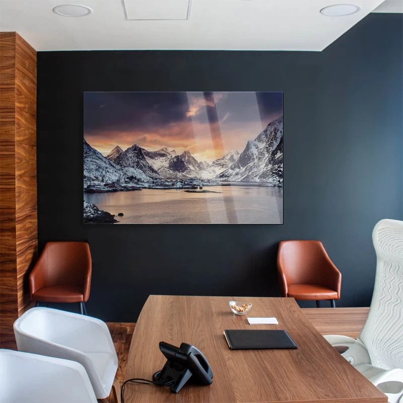 Berge & Gebirge Winter in Norwegen als Acrylglasverbund Bild 200x150cm