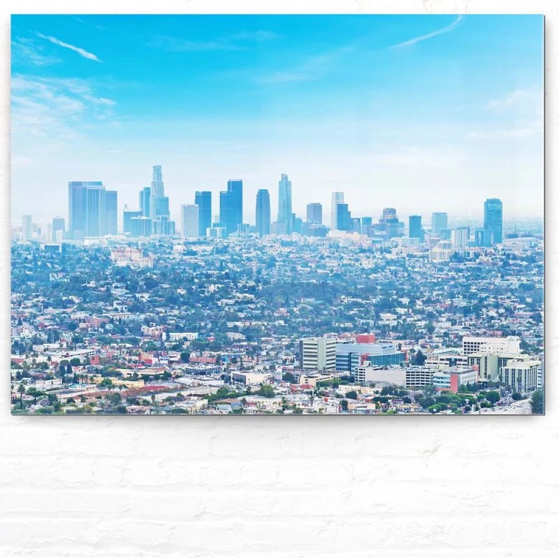 Skyline Los Angeles Panorama als Acrylglasverbund Bild 200x150cm