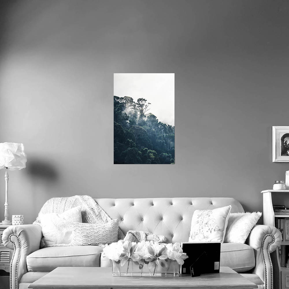 Poster 60x90cm im Hochformat, weiter Ausblick Dschungel
