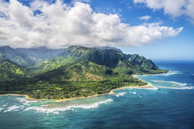 Berge & Gebirge Hawaii Klippen Insel Kauai als XXL Alu-Dibond Bild 150x100cm