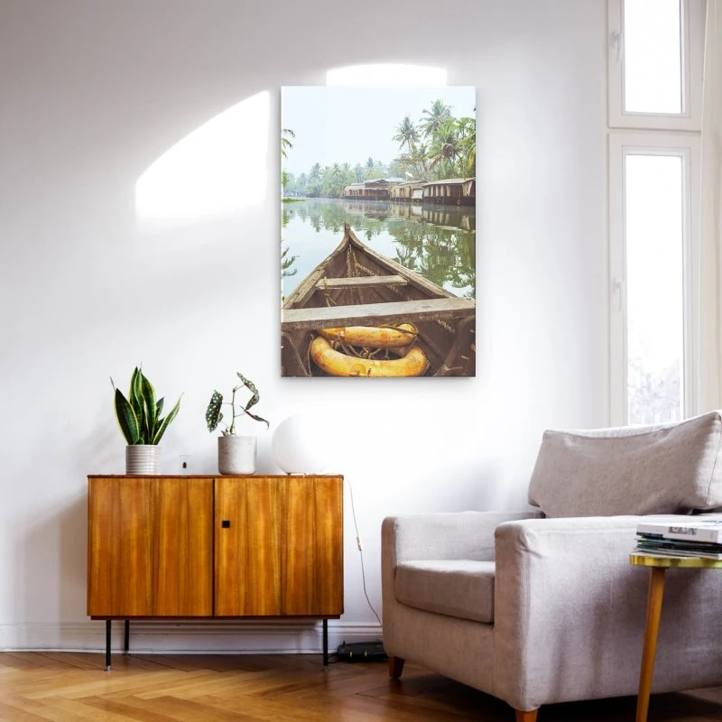 Flüsse & Seen im XXL Hochformat, Kumarakom Indien als Acrylglasbild 100x150cm