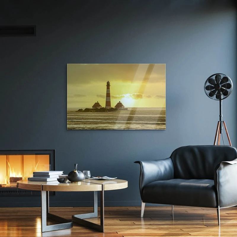 Strand & Meer Leuchtturm Westerheversand als Acrylglas Bild 120x60cm