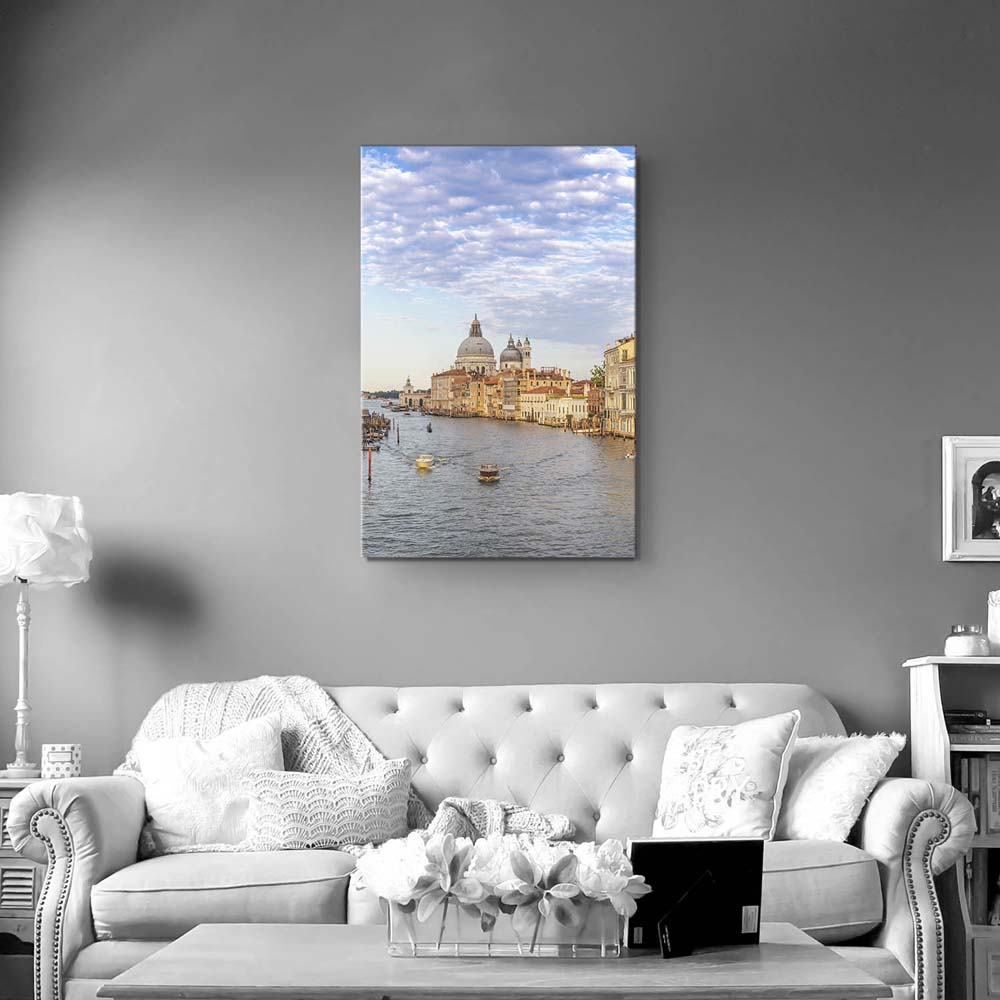 Keilrahmen Bild XXL Hochformat Skyline Canal Grande in Venedig 80x120cm groß