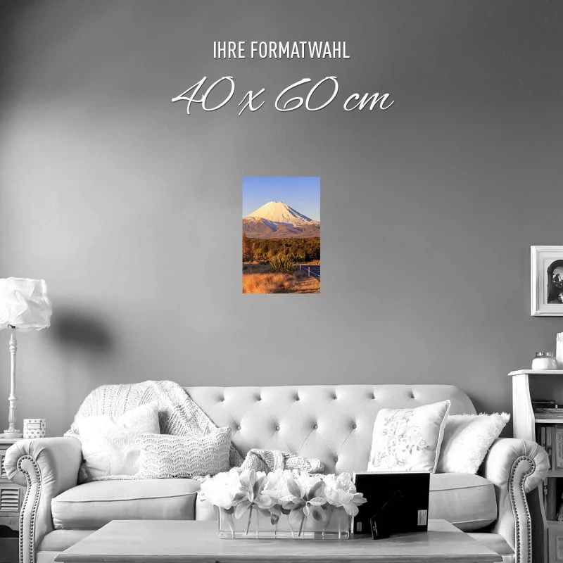 Poster 40x60cm im Hochformat, Vulkan Ngauruhoe Neuseeland Berge & Gebirge