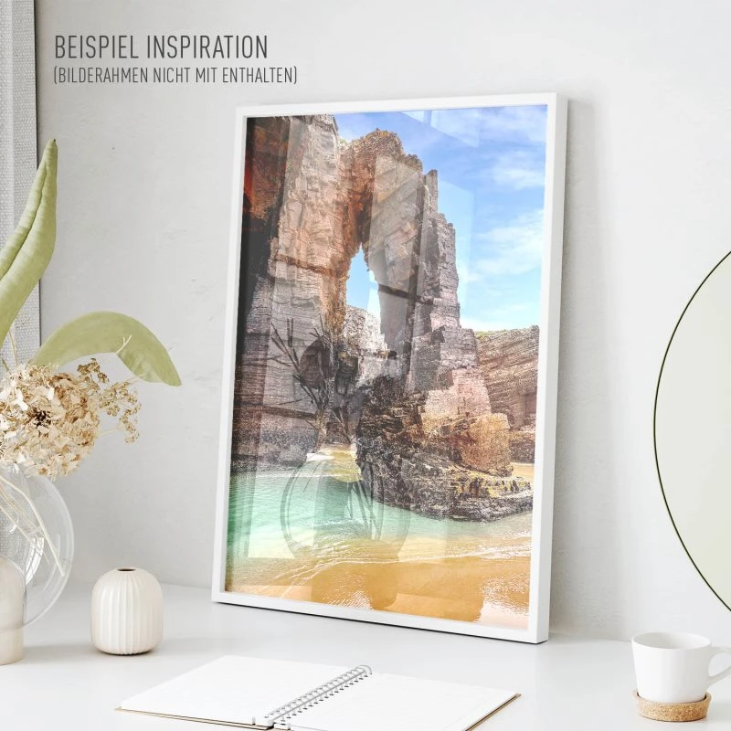 Poster 40x60cm im Hochformat, Playa de las Catedrales Strand & Meer