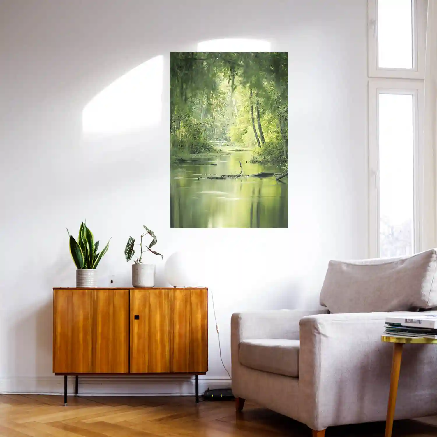 Poster 40x60cm im Hochformat, Flusslandschaft Augusta Georgia USA Flüsse & Seen