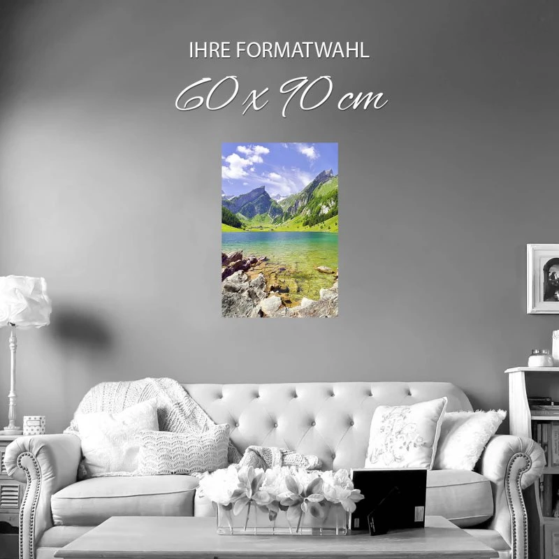 Poster 60x90cm im Hochformat, Seealpsee Alpen Berge & Gebirge