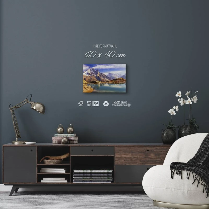 Leinwandbild Crystal Lakes Franz. Alpen, Berge & Gebirge 60x40cm