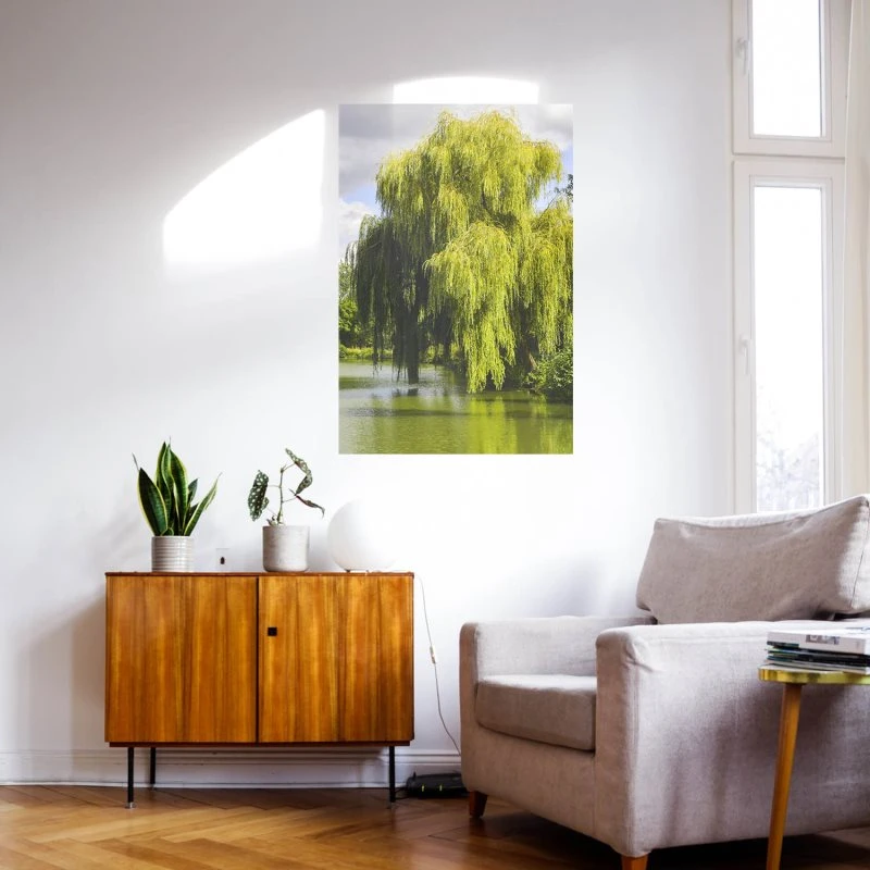 Poster 40x60cm im Hochformat, Die Weide Flüsse & Seen