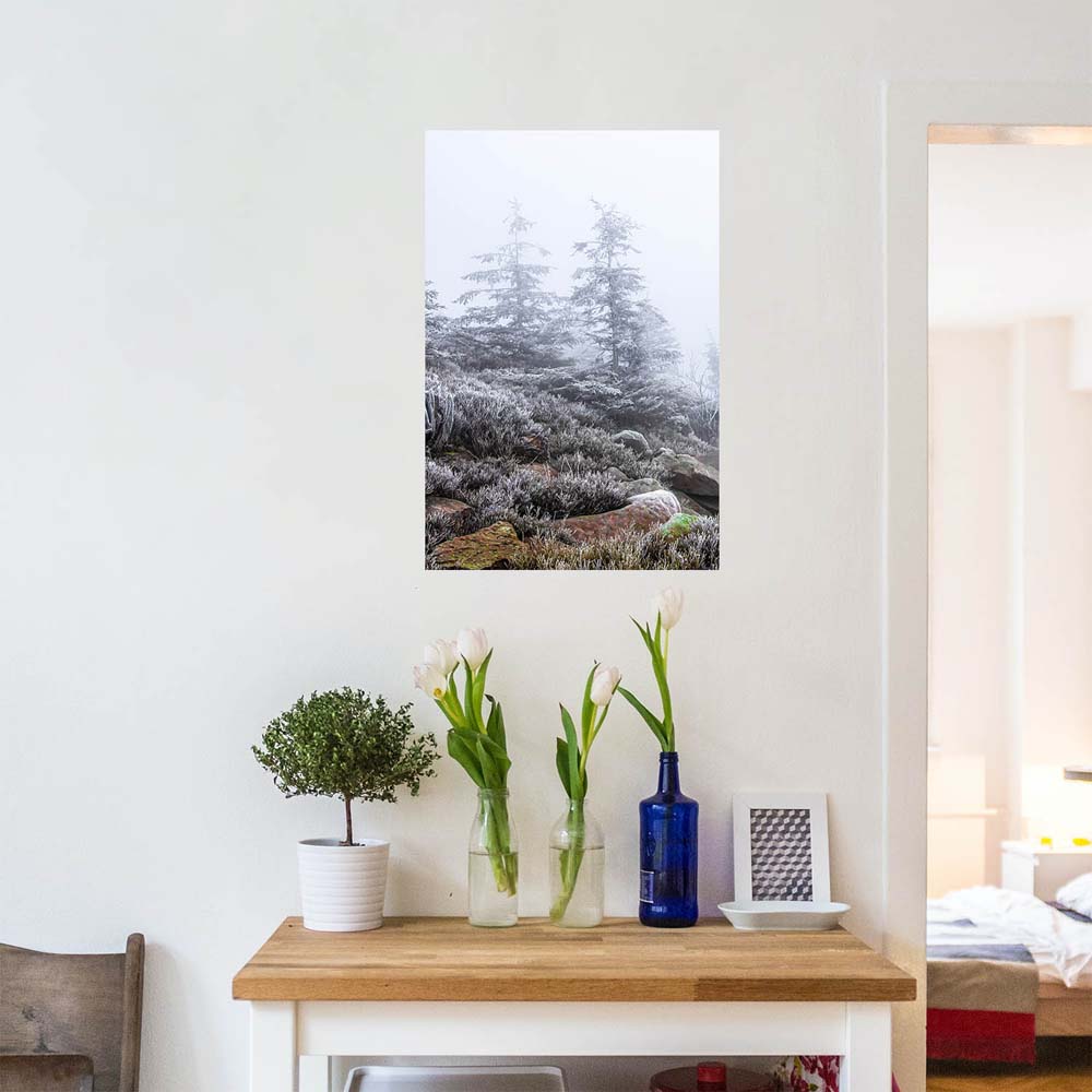 Wald & Bäume Schwarzwald Frost Poster XXL 100x150cm im Hochformat