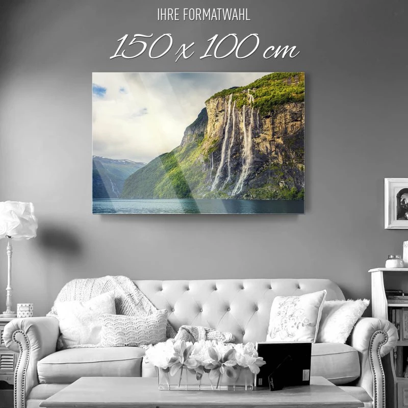 Wasserfall Seven Sisters als Acrylglasverbund Bild 150x100cm