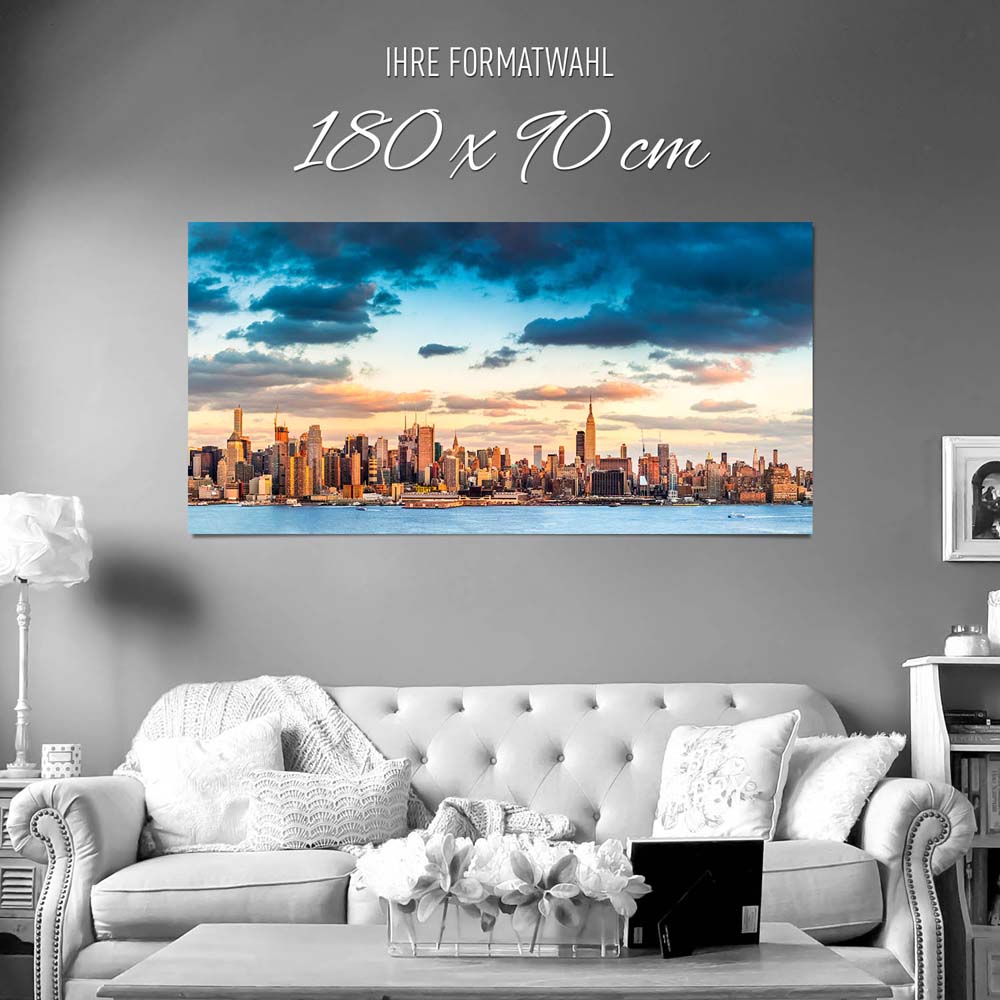 Großformat Poster Skyline Panorama von New York, 180x90cm