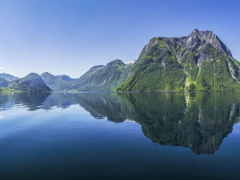 Berge & Gebirge Fjord Norwegen als Acrylglasverbund Bild 200x150cm