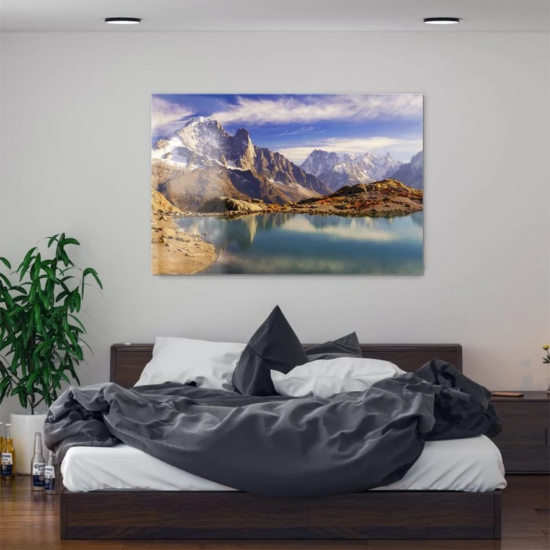 Berge & Gebirge Crystal Lakes Franz. Alpen als Acrylglasverbund Bild 150x100cm