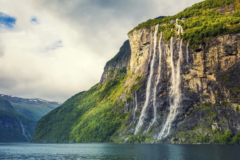 Wasserfall Seven Sisters als Alu-Dibond Bild 90x60cm