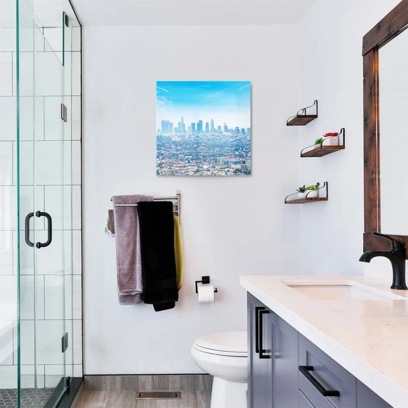 Skyline Los Angeles Panorama als Acrylglas Bild 80x80cm