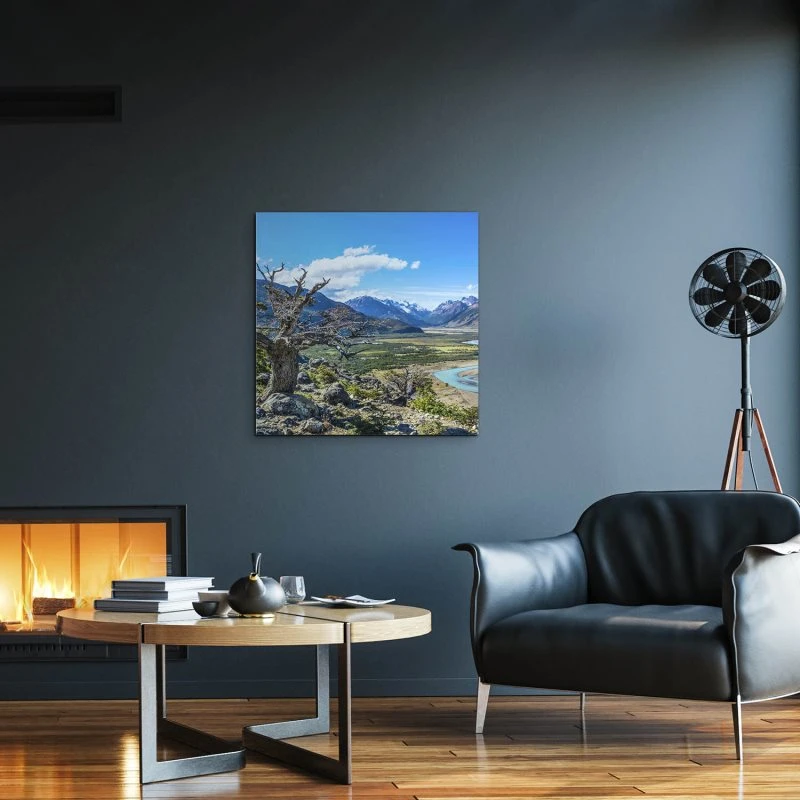 Berge & Gebirge Patagonien Flüsse als Alu-Dibond Bild 80x80cm