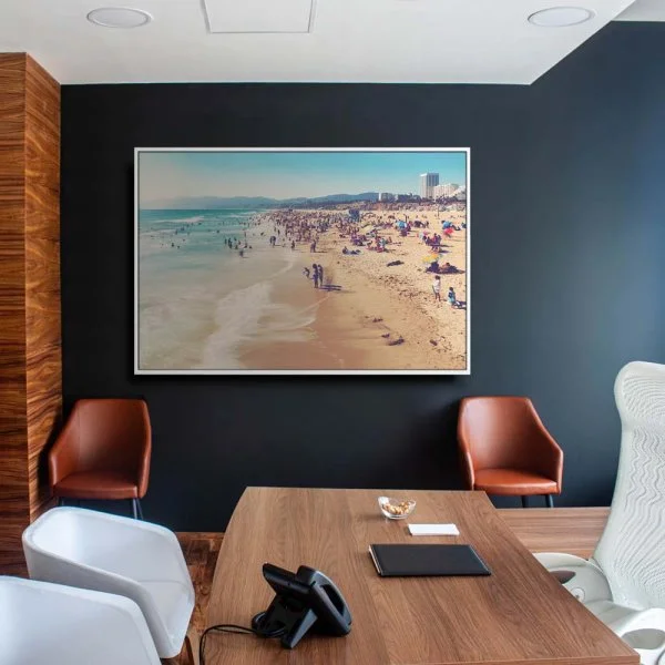 Strand & Meer Santa Monica Beach Los Angeles im weißen Bilderrahmen, 80x80cm