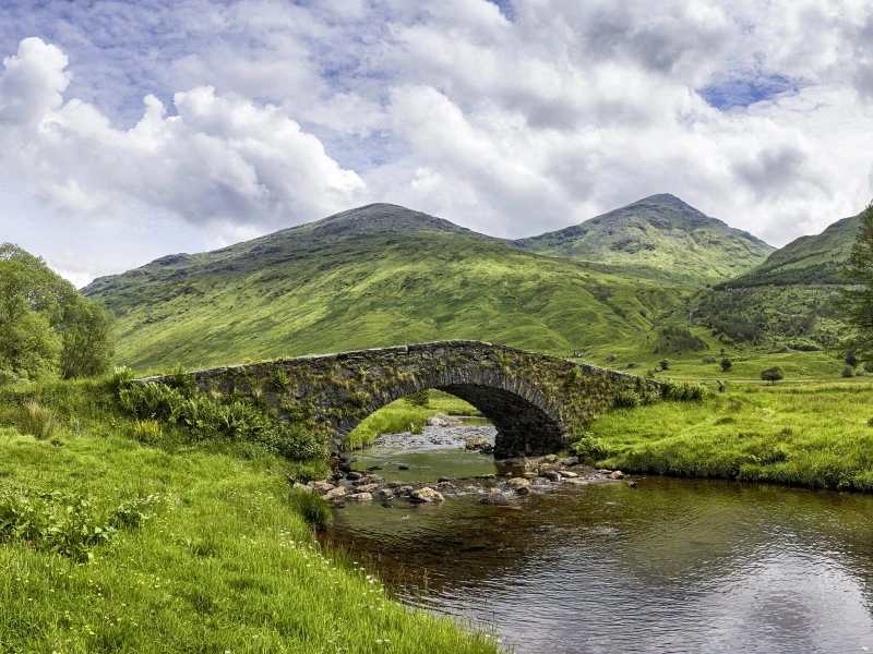 200x150cm großes Acrylglasbild, Berge & Gebirge Schottland Butter Bridge