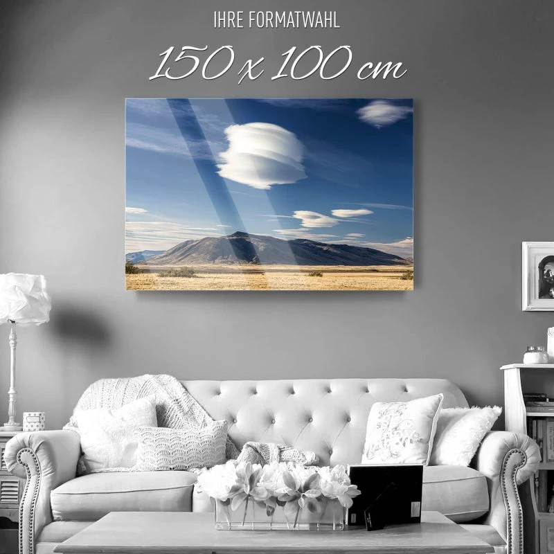 Berge & Gebirge Wolken in Patagonien als XXL Acrylglasbild 150x100cm