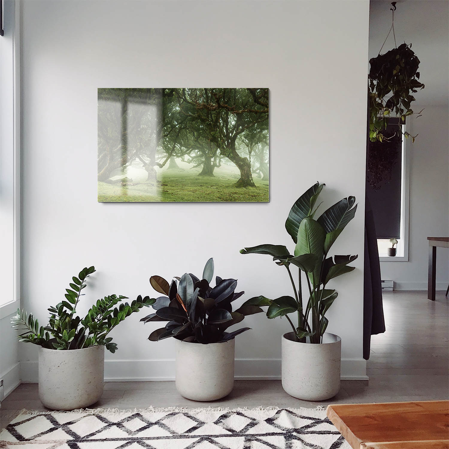 Wald & Bäume Nebel Gestalten als Acrylglasverbund Bild 180x90cm
