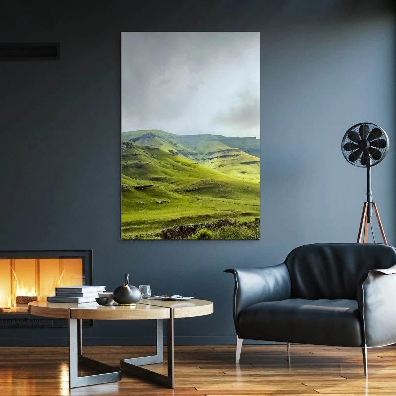 XXL Berge & Gebirge Alu-Dibond Bild im Hochformat 100x150cm, Motiv Südafrika Mkhomazi
