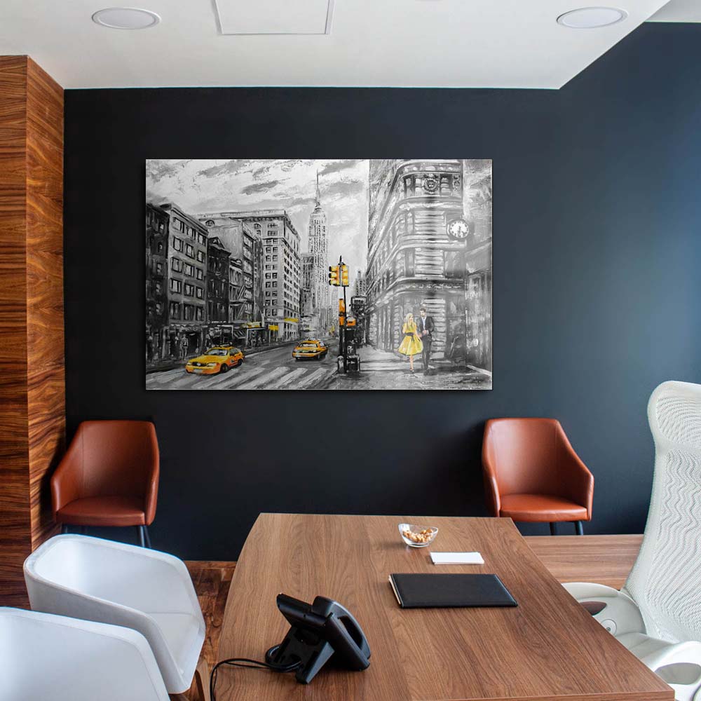 Skyline New York wie gemalt als Acrylglasverbund Bild 180x90cm